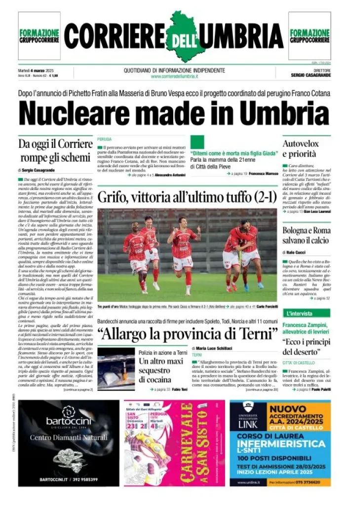 Prima-pagina-corriere umbria-del-2025-03-04